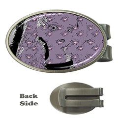 Wide Eyed Girl Grey Lilac Money Clips (oval)  by snowwhitegirl