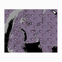 Wide Eyed Girl Grey Lilac Small Glasses Cloth by snowwhitegirl