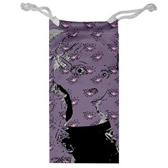 Wide Eyed Girl Grey Lilac Jewelry Bag by snowwhitegirl