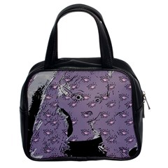 Wide Eyed Girl Grey Lilac Classic Handbag (two Sides) by snowwhitegirl