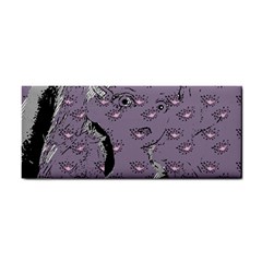 Wide Eyed Girl Grey Lilac Hand Towel by snowwhitegirl