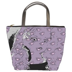 Wide Eyed Girl Grey Lilac Bucket Bag by snowwhitegirl