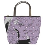 Wide Eyed Girl Grey Lilac Bucket Bag Front