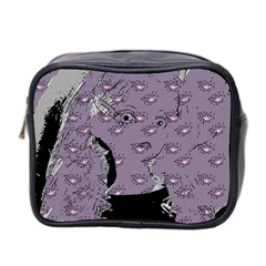 Wide Eyed Girl Grey Lilac Mini Toiletries Bag (two Sides) by snowwhitegirl