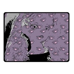 Wide Eyed Girl Grey Lilac Fleece Blanket (small) by snowwhitegirl