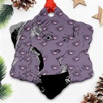 Wide Eyed Girl Grey Lilac Ornament (Snowflake) Front