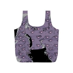 Wide Eyed Girl Grey Lilac Full Print Recycle Bag (s) by snowwhitegirl