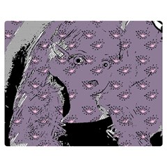 Wide Eyed Girl Grey Lilac Double Sided Flano Blanket (medium)  by snowwhitegirl