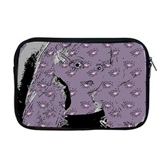 Wide Eyed Girl Grey Lilac Apple Macbook Pro 17  Zipper Case by snowwhitegirl