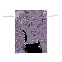 Wide Eyed Girl Grey Lilac Lightweight Drawstring Pouch (s)