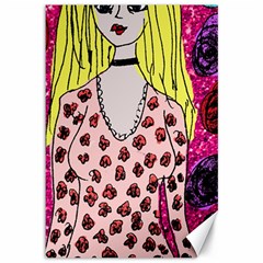 Nineties Girl Glitter Canvas 12  X 18  by snowwhitegirl