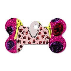 Nineties Girl Glitter Dog Tag Bone (one Side) by snowwhitegirl