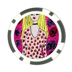 Nineties Girl Glitter Poker Chip Card Guard by snowwhitegirl