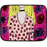 Nineties Girl Glitter Double Sided Fleece Blanket (Mini)  35 x27  Blanket Front