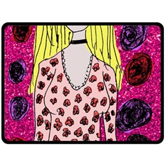 Nineties Girl Glitter Fleece Blanket (large)  by snowwhitegirl