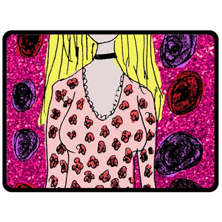 Nineties Girl Glitter Fleece Blanket (Large) 