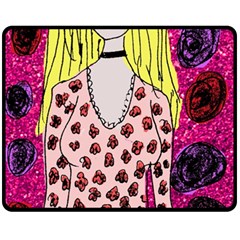 Nineties Girl Glitter Fleece Blanket (medium)  by snowwhitegirl