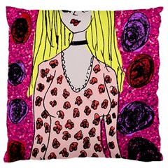 Nineties Girl Glitter Large Flano Cushion Case (two Sides) by snowwhitegirl