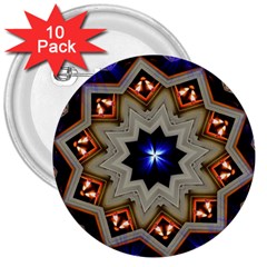 Background Mandala Star 3  Buttons (10 Pack)  by Mariart