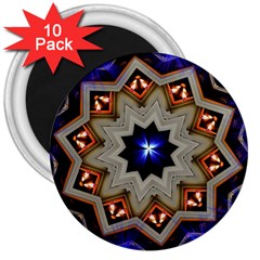 Background Mandala Star 3  Magnets (10 Pack)  by Mariart