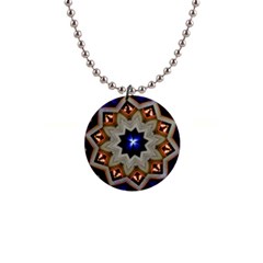 Background Mandala Star 1  Button Necklace