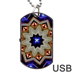 Background Mandala Star Dog Tag Usb Flash (one Side) by Mariart