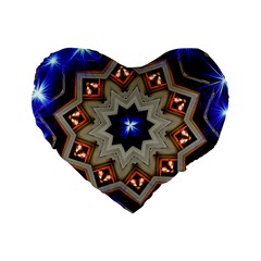 Background Mandala Star Standard 16  Premium Flano Heart Shape Cushions by Mariart