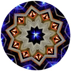 Background Mandala Star Wooden Puzzle Round by Mariart