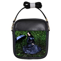 Gotthic Girl With Umbrella Girls Sling Bag by snowwhitegirl