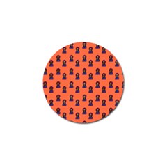 Nerdy 60s  Girl Pattern Orange Golf Ball Marker (10 Pack) by snowwhitegirl