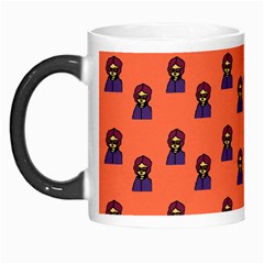 Nerdy 60s  Girl Pattern Orange Morph Mugs by snowwhitegirl