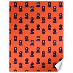 Nerdy 60s  Girl Pattern Orange Canvas 18  X 24  by snowwhitegirl