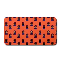 Nerdy 60s  Girl Pattern Orange Medium Bar Mats by snowwhitegirl