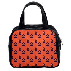 Nerdy 60s  Girl Pattern Orange Classic Handbag (two Sides) by snowwhitegirl