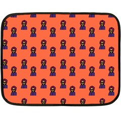 Nerdy 60s  Girl Pattern Orange Fleece Blanket (mini) by snowwhitegirl