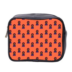 Nerdy 60s  Girl Pattern Orange Mini Toiletries Bag (two Sides) by snowwhitegirl