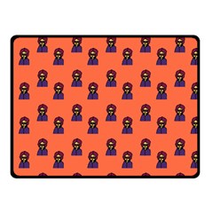 Nerdy 60s  Girl Pattern Orange Fleece Blanket (small) by snowwhitegirl