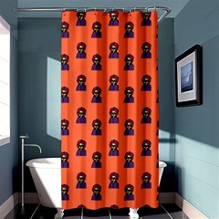 Nerdy 60s  Girl Pattern Orange Shower Curtain 36  X 72  (stall)  by snowwhitegirl