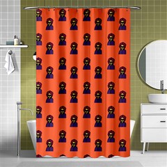 Nerdy 60s  Girl Pattern Orange Shower Curtain 48  X 72  (small)  by snowwhitegirl