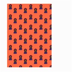 Nerdy 60s  Girl Pattern Orange Large Garden Flag (two Sides) by snowwhitegirl