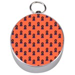 Nerdy 60s  Girl Pattern Orange Silver Compasses Front