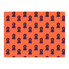 Nerdy 60s  Girl Pattern Orange Double Sided Flano Blanket (mini)  by snowwhitegirl