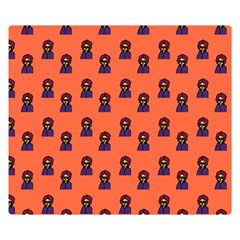 Nerdy 60s  Girl Pattern Orange Double Sided Flano Blanket (small)  by snowwhitegirl