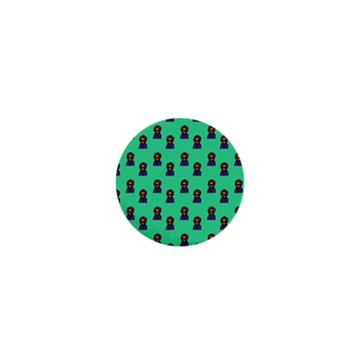 Nerdy 60s  Girl Pattern Seafoam Green 1  Mini Magnets