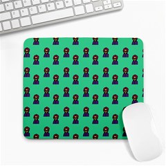 Nerdy 60s  Girl Pattern Seafoam Green Large Mousepads by snowwhitegirl