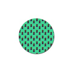 Nerdy 60s  Girl Pattern Seafoam Green Golf Ball Marker by snowwhitegirl