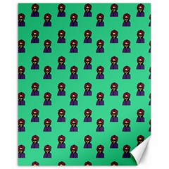 Nerdy 60s  Girl Pattern Seafoam Green Canvas 16  X 20  by snowwhitegirl