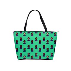 Nerdy 60s  Girl Pattern Seafoam Green Classic Shoulder Handbag by snowwhitegirl