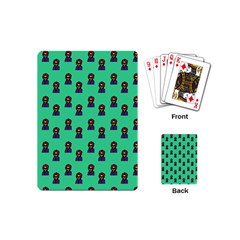 Nerdy 60s  Girl Pattern Seafoam Green Playing Cards Single Design (mini) by snowwhitegirl