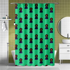 Nerdy 60s  Girl Pattern Seafoam Green Shower Curtain 48  X 72  (small)  by snowwhitegirl